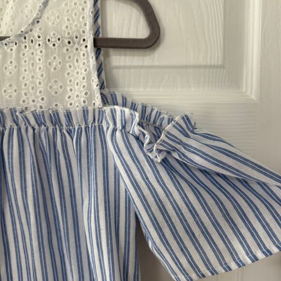 Andree by Unit New Women's Striped Pockets Cold Shoulder Dress Size Medium - Picture 4 of 13